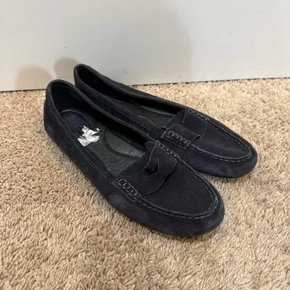 Born Shoes Womens Size 7.5 Blue Suede Driving Loafers Slip On Comfort Casual - Picture 3 of 8